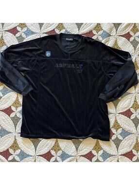 Vintage black Starter Asphalt Legend velvet long sleeve shirt size 2XL